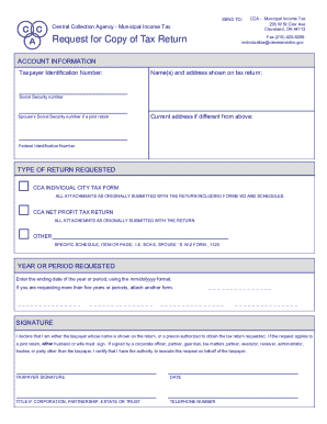 Request for Copy of Tax Return
