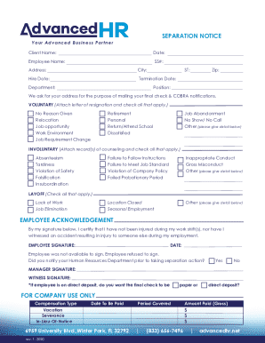 Employee Separation Notice