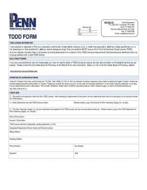 Ohio TDDD License Information Form