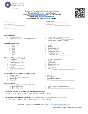 EyeCare America Patient Outcome Form