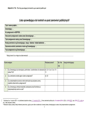Poland Public Procurement Ex-Post Checklist