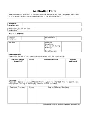 Job Application Form