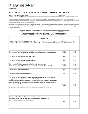 MRI Screening Questionnaire