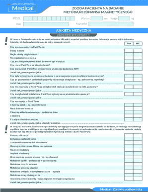 Patient Consent Form for MRI Examination
