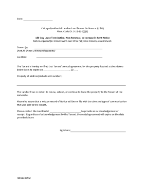 Chicago 120 Day Lease Termination Notice