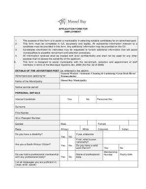 Employment Application Form