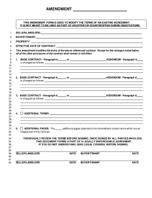 Amendment Form