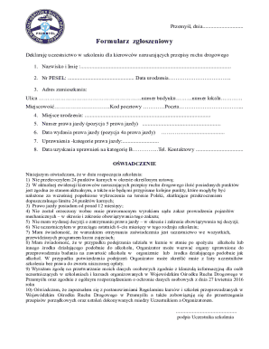 Polish Driver Retraining Application Form