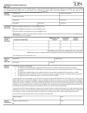 403(b) Salary Amendment Agreement