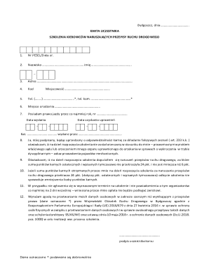 Driver Training Participant Card