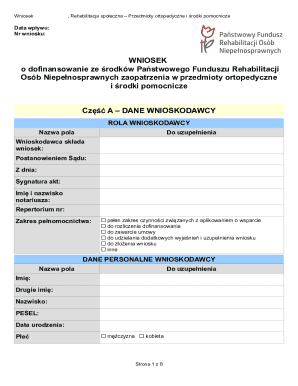 Poland Orthopedic Equipment Grant Application