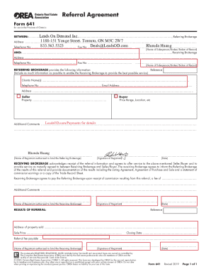 Referral Agreement Form 641