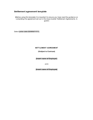 Settlement Agreement Template