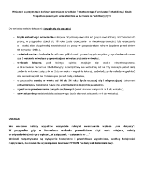Poland Disability Rehabilitation Fund Application