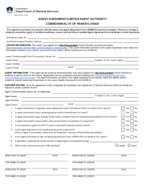 Pennsylvania Agent Agreement Form GSRE-47