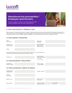 Employee Questionnaire Form