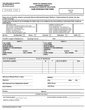 Cuyahoga County Divorce Filing Checklist