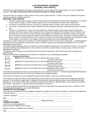 Load Management Agreement - Blank Fillable Template | Fill Out, Print ...