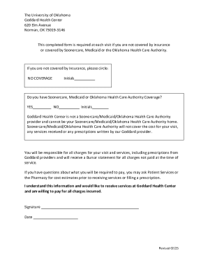 Goddard Health Center Insurance Form