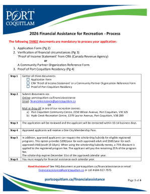 2026 Financial Assistance Application Form