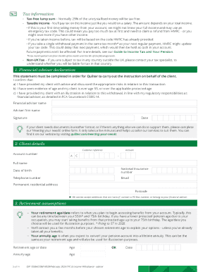 Tax-Free Lump Sum and Income Withdrawal Form