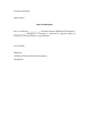 Letter of Authorisation
