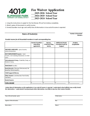 Fee Waiver Application