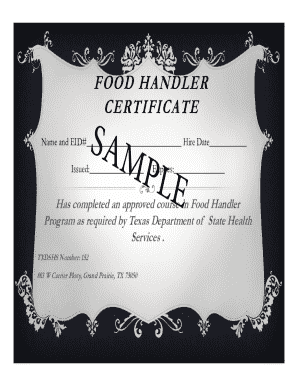 Food Handler Certificate