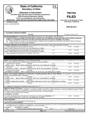 California Statement of Information