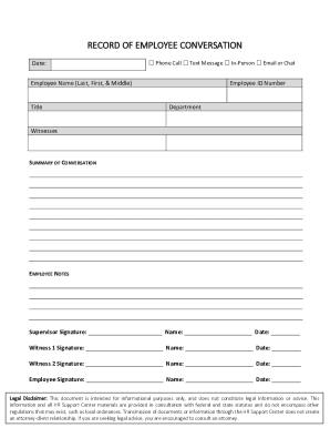 Record of Employee Conversation