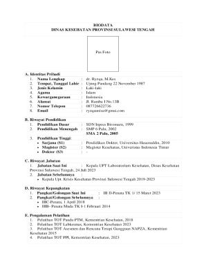 Indonesian Healthcare Professional Biodata Form
