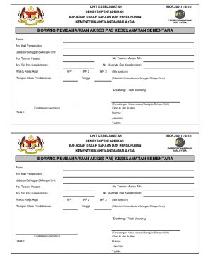 Malaysia Security Pass Access Renewal Form