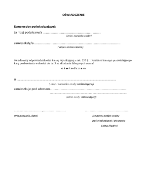 Affidavit Form