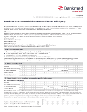 Bankmed Third Party Information Consent Form