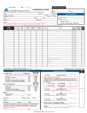 ANACS Coin Submission Form