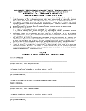 Proxy Voting Form for Dino Polska SA Annual General Meeting