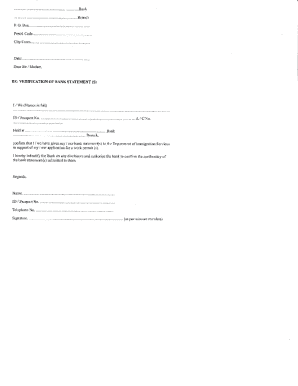 Verification of Bank Statement