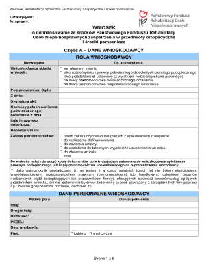 Polish Orthopedic Equipment Grant Application