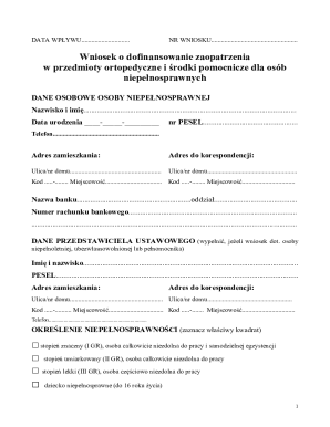 Application for Funding for Orthopedic Equipment and Assistive Devices