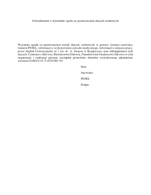 Consent for Personal Data Processing