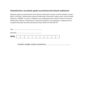 Consent for Personal Data Processing