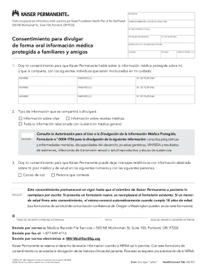 Kaiser Permanente Medical Information Release Form
