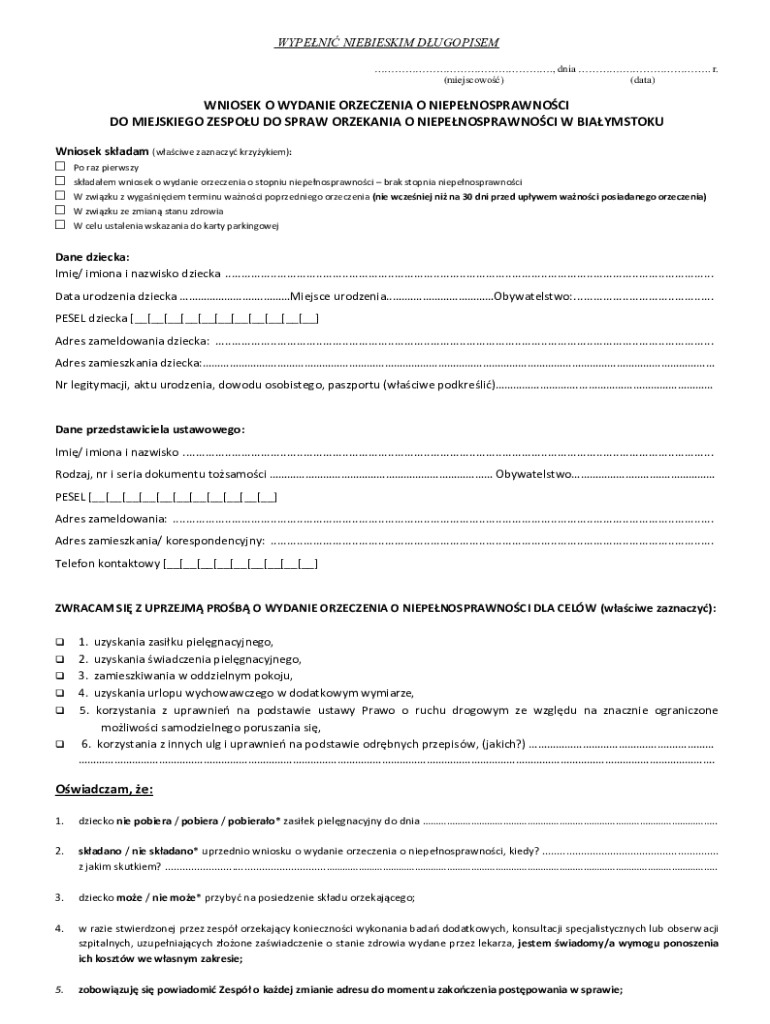 Disability Assessment Application Form - Blank Fillable Template | Fill ...
