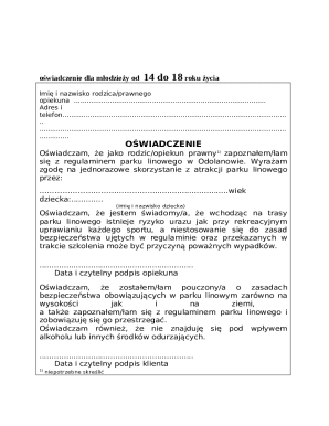 Parents Consent Form for Adventure Park