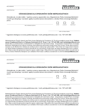 Parents Consent Form for Adventure Park