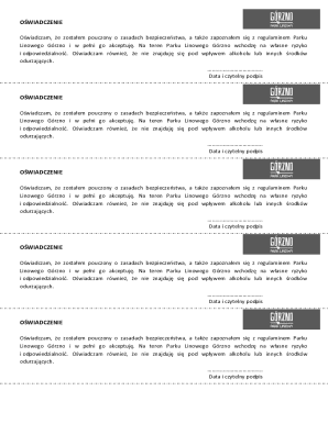 Park Linowy Górzno Safety Waiver