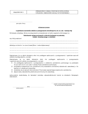 Declaration of Compliance with Participation Conditions