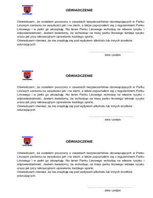 Park Linowy Safety Waiver