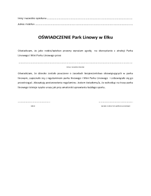 Child Consent Form for Ropes Park