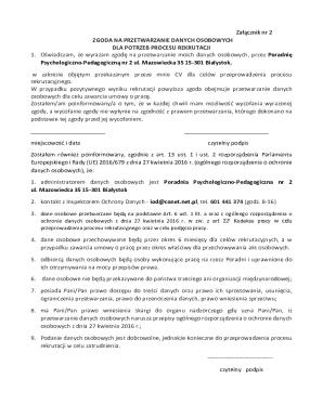 Consent for Personal Data Processing